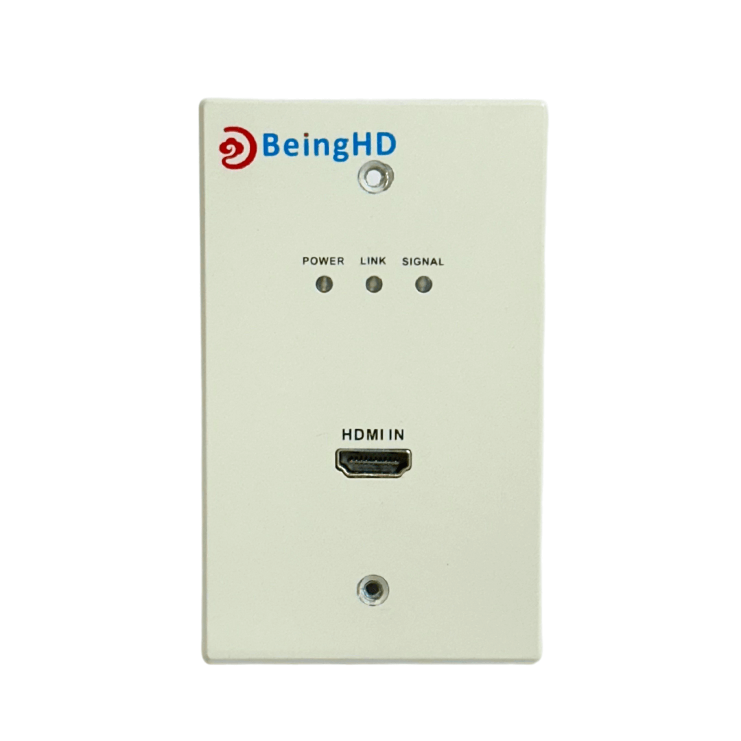 BeingHD Placa De Pared HDBT-WALL-HDMI-70 Lite Kit Transmisor y Receptor