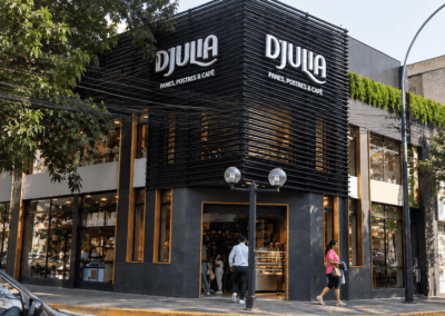 Sistema Videowall Publicitario 1×4 – Panadería D’Julia